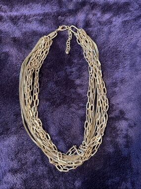 Multi-Strand Gold Chain Necklace - Women Jewelry
